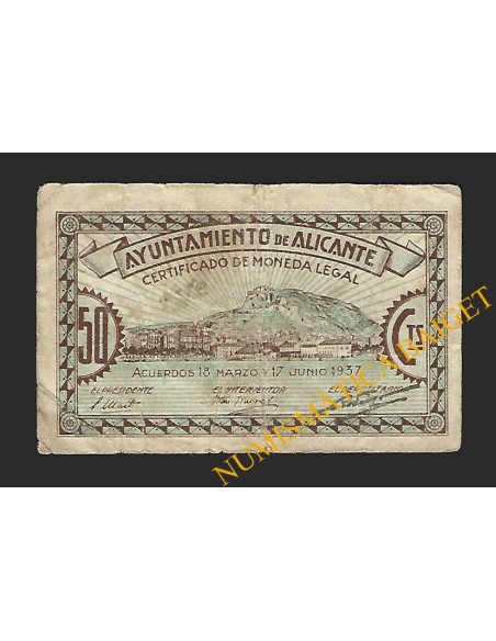 ALICANTE 50 céntimos, 30 de junio de 1938