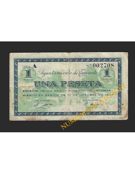 TAMARITE,  1 peseta, 10 de octubre de 1937
