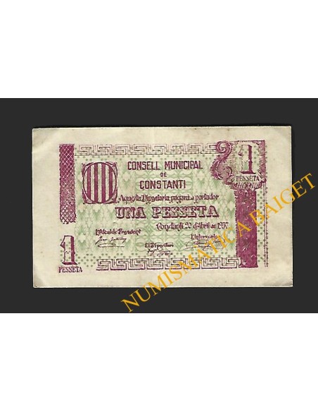 CONSTANTI (TARRAGONA), 1 pesseta, 20 d'abril del 1937