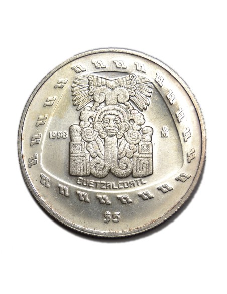 MEXICO, 1998. 5 NUEVOS PESOS. QUETZALCOALTL