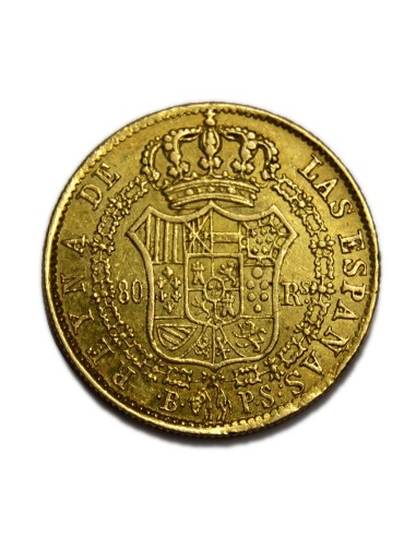 ISABEL II - 80 Reales 1839 - Barcelona