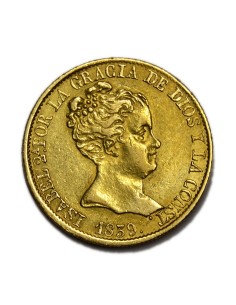 ISABEL II - 80 Reales 1839 - Barcelona