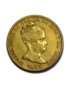 ISABEL II - 80 Reales 1847 - Barcelona