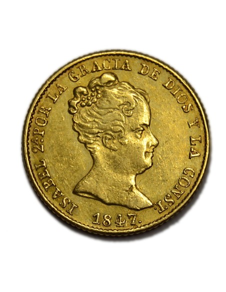 ISABEL II - 80 Reales 1847 - Barcelona