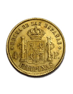 ISABEL II - 4 Pesos  1862 - Manila 2