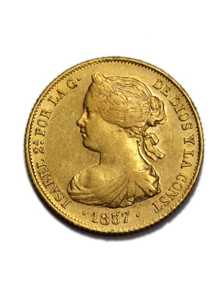 ISABEL II - 100 Reales 1857 - Barcelona