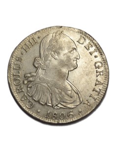 CARLOS IV 1806 - 8 REALES MEXICO TH