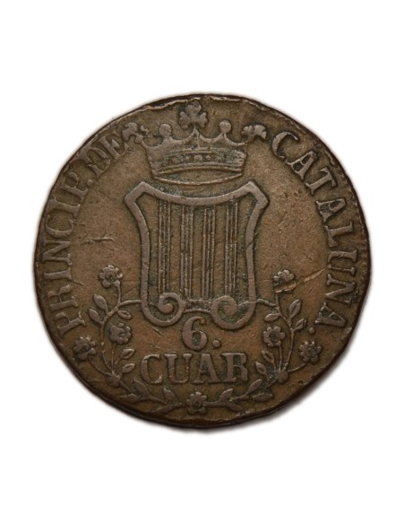 ISABEL II - 6 Cuartos 1842 - Barcelona