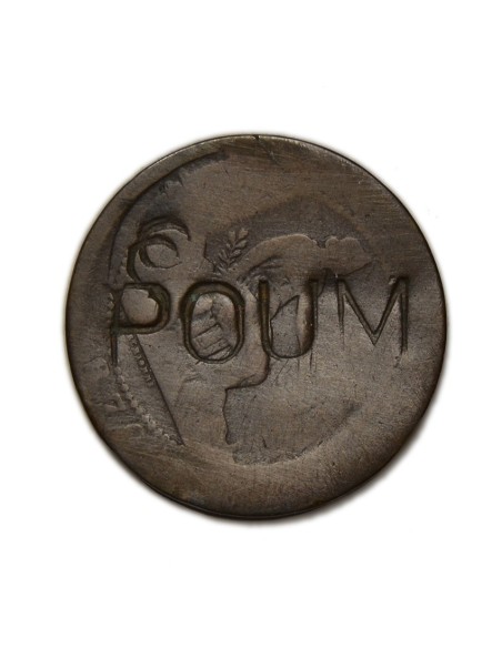 GOBIERNO PROVISIONAL 1870 - 5 Céntimos - Contramarca POUM