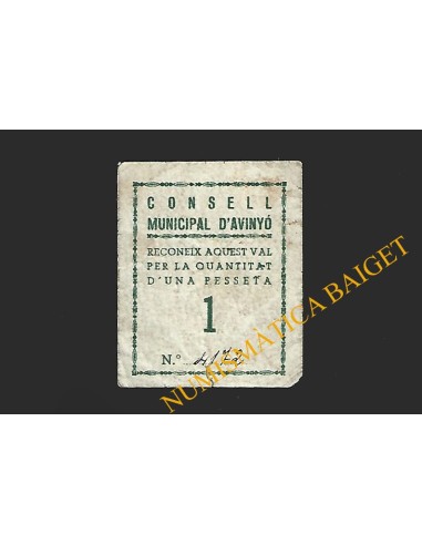 AVINYÓ (Barcelona) - 1 pesseta 1937
