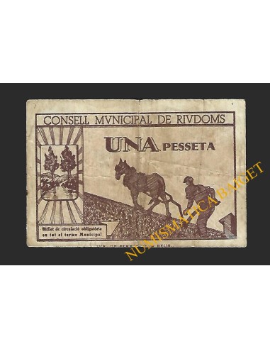 RIUDOMS (Tarragona) - 1 pesseta 1937