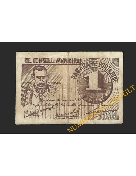 RIUDOMS (Tarragona) - 1 pesseta 1937