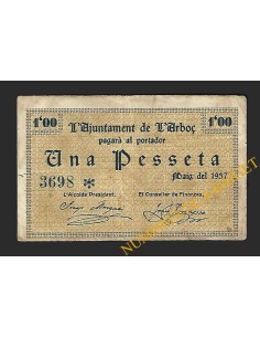 L'Arboç (Tarragona) - 1 pesseta 1937