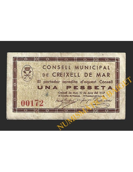 Creixell de Mar (Tarragona) - 1 pesseta 1937