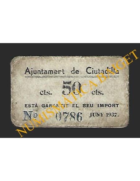 Ciutadilla (Lleida) - 50 cèntims 1937