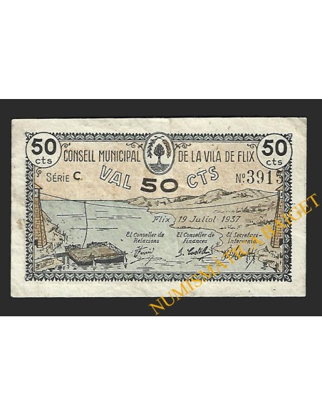 Flix (Tarragona) - 50 cèntims 1937