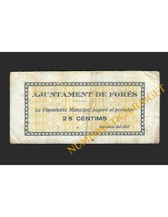Forès (Tarragona) - 25 cèntims 1937