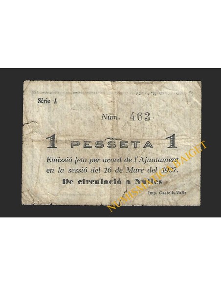 Nulles (Tarragona) - 1 pesseta 1937