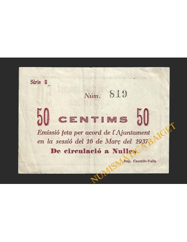 Nulles (Tarragona) - 50 cèntims 1937