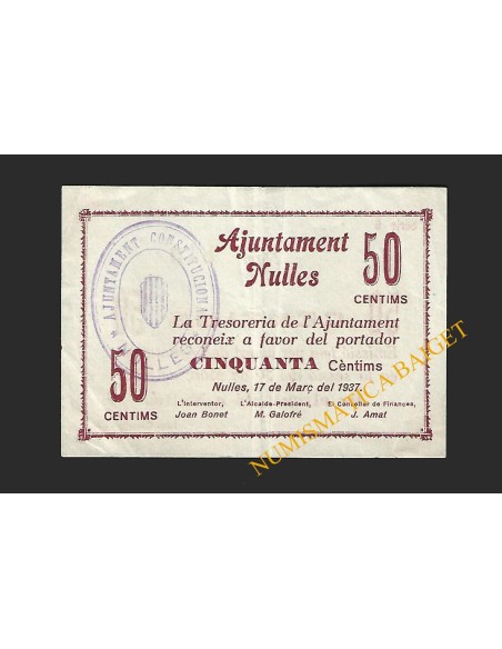 Nulles (Tarragona) - 50 cèntims 1937
