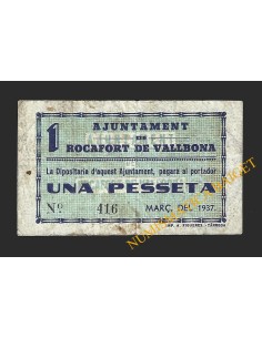 Rocafort de Vallbona (Lleida) - 1 pesseta 1937