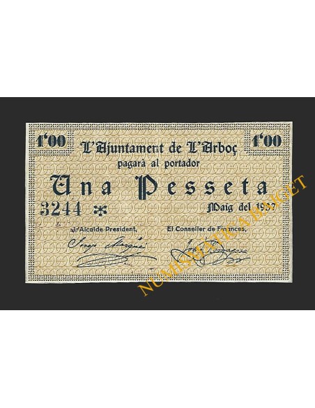 L'Arboç (Tarragona) - 1 pesseta 1937