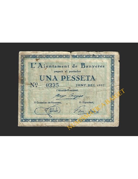 Banyeres (Tarragona) - 1 pesseta 1937