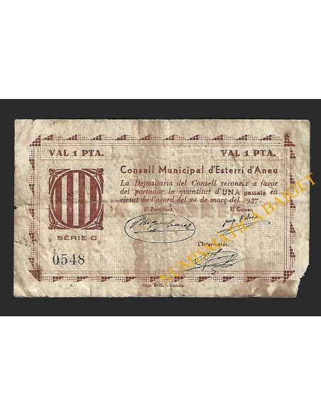 Esterri d'Aneu (Lleida)  - 1 pesseta 1937