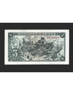 ESTADO ESPAÑOL 5 PESETAS 1945 SIN SERIE 2