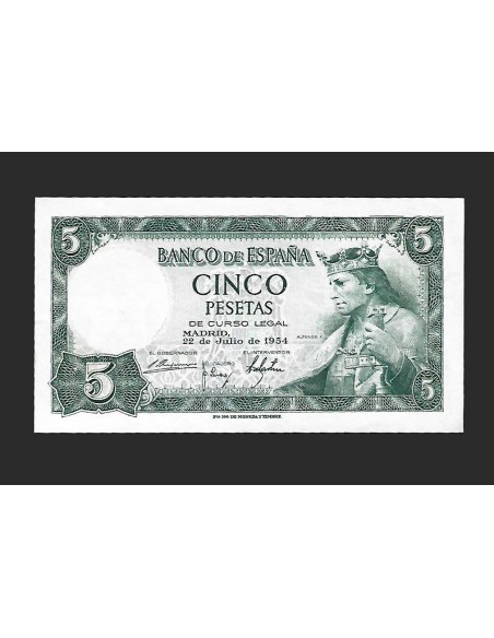 ESTADO ESPAÑOL 5 PESETAS 1954 SERIE P