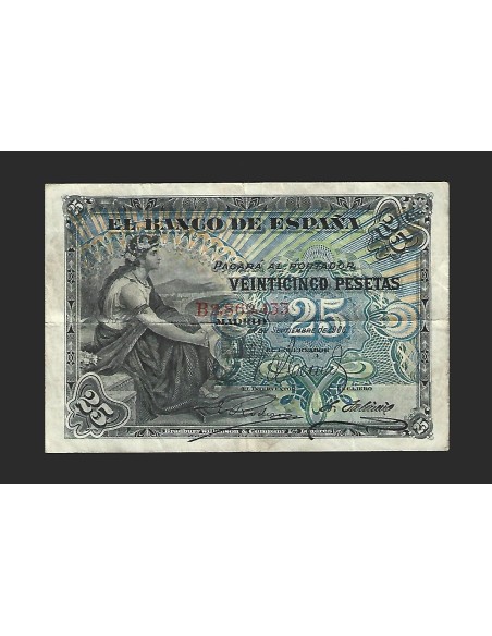ALFONSO XIII - 25 PESETAS 1906 SERIE B