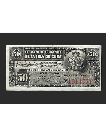 ALFONSO XIII - CUBA 50 CENTAVOS 1896