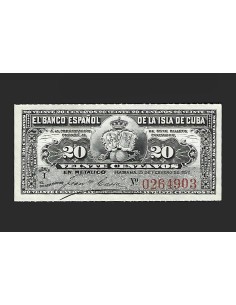 ALFONSO XIII - CUBA 20 CENTAVOS 1897