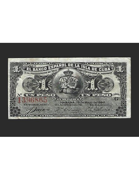 ALFONSO XIII - CUBA 1 PESO 1896