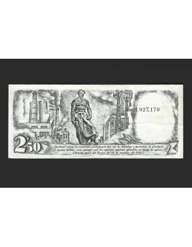 II REPUBLICA (GENERALITAT) 2,50 PESETAS N - NEGRO