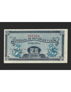 II REPÚBLICA ASTURIAS Y LEÓN 25 CENTIMOS 1936