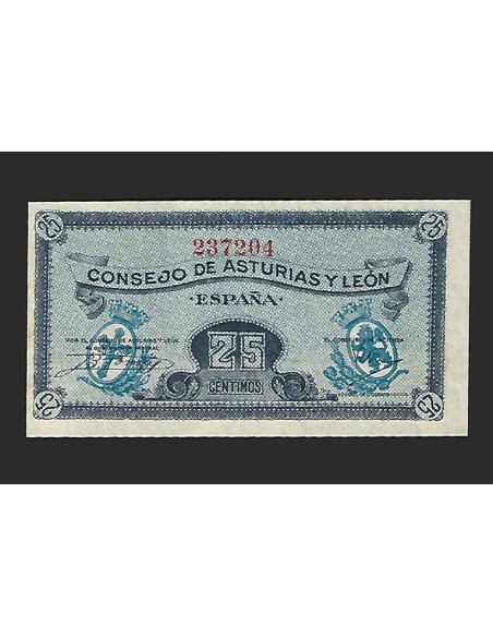 II REPÚBLICA ASTURIAS Y LEÓN 25 CENTIMOS 1936