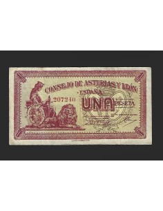 II REPÚBLICA ASTURIAS Y LEÓN 1 PESETA 1936
