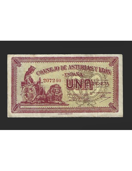 II REPÚBLICA ASTURIAS Y LEÓN 1 PESETA 1936