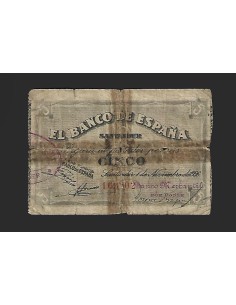II REPÚBLICA SANTANDER 5 PESETAS 1936