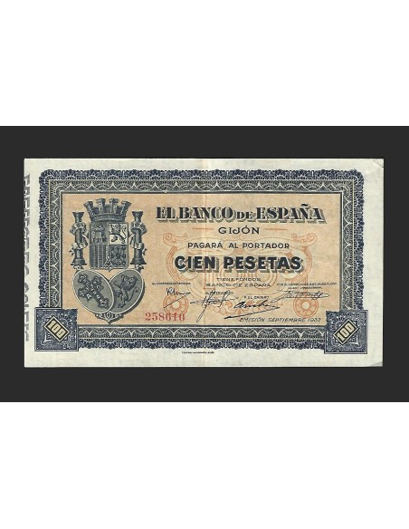 II REPÚBLICA GIJÓN 100 PESETAS 1937