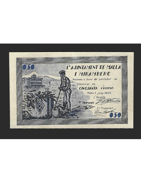 MALLA I MIRAMBERC (Barcelona) - 50 cèntims 1937