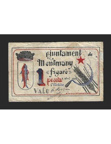 MONTMANY - FIGARO (Barcelona) - 1 pesseta 1937