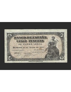 ESTADO ESPAÑOL - 5 PESETAS 1937 SIN SERIE