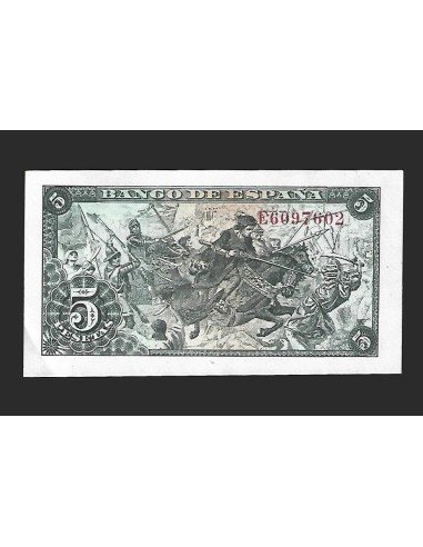 ESTADO ESPAÑOL - 5 PESETAS 1945 SERIE E
