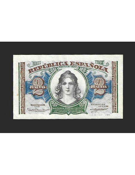 II REPÚBLICA HACIENDA - 2 PESETAS 1938
