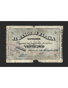 II REPÚBLICA SANTANDER - 25 PESETAS 1936