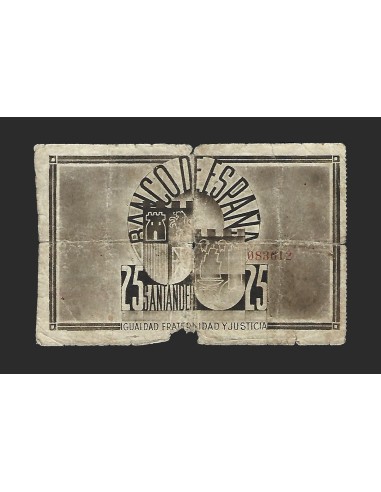 II REPÚBLICA SANTANDER - 25 PESETAS 1936