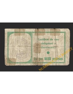 LLARDECANS (Lleida) - 2 pessetes 1937 2