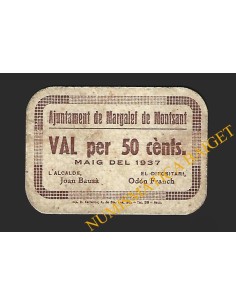 MARGALEF (Tarragona) - 50 cèntims 1937